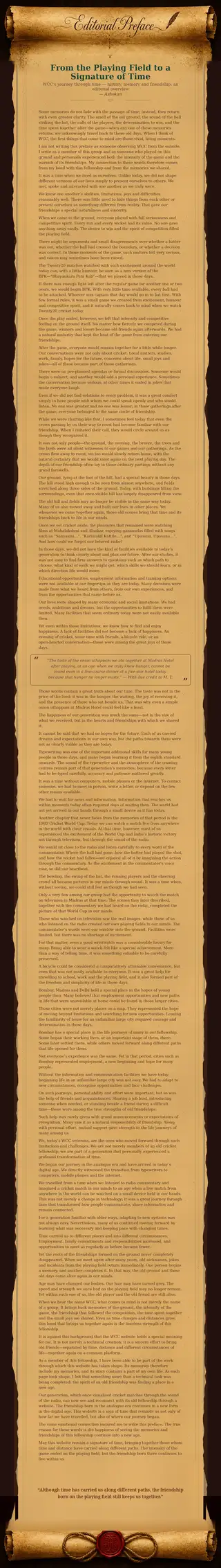 Finished royal-letter artwork of the English Editorial Preface. An exact text version is available below.